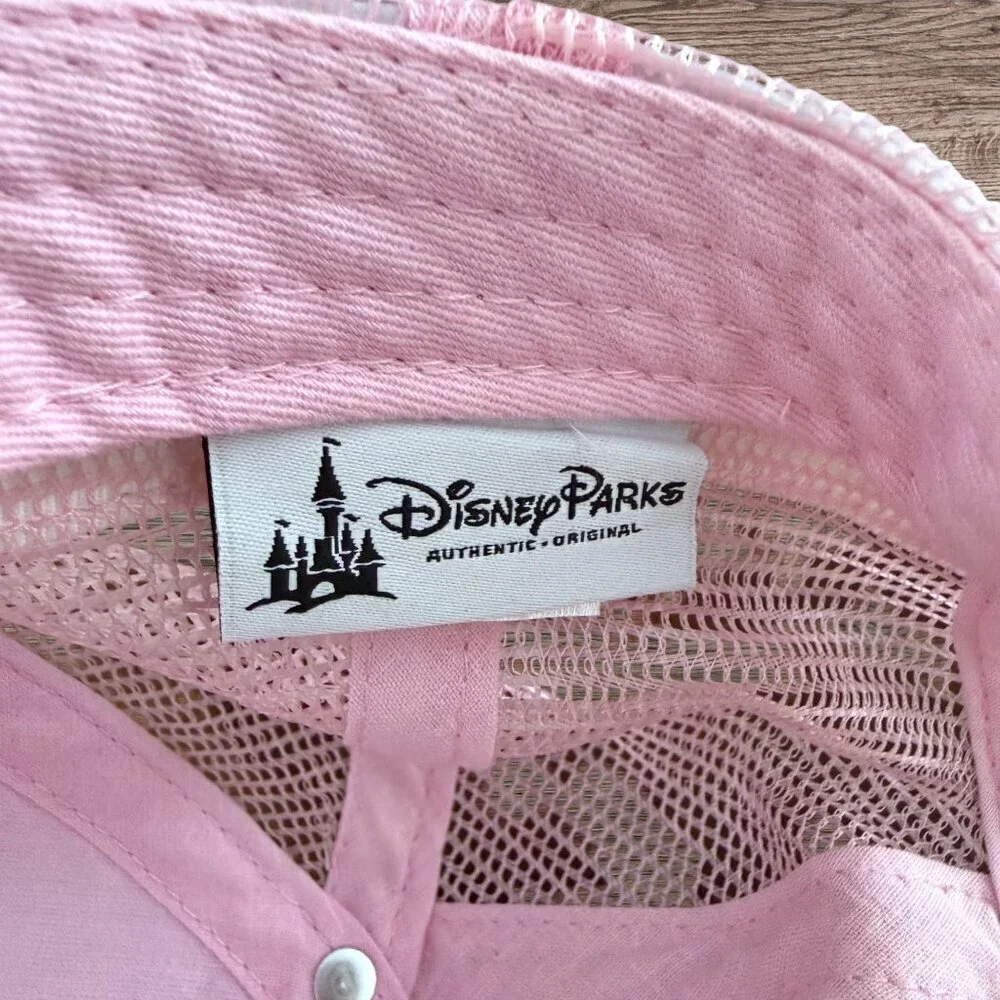 Disney Parks PINK PNK Trucker Hat Mesh Snapback Pink White Adjustable Cap